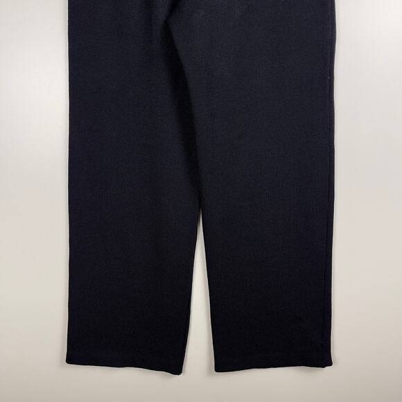 St. John Collection Santana Knit Wide Leg Hight Waist Black Wool Pants Size 4 - Picture 8 of 14